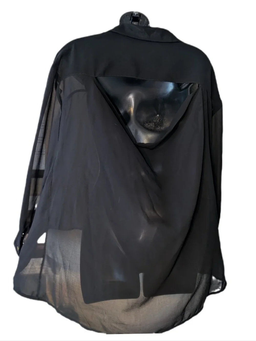 Sheer Black Blouse Size M/L
